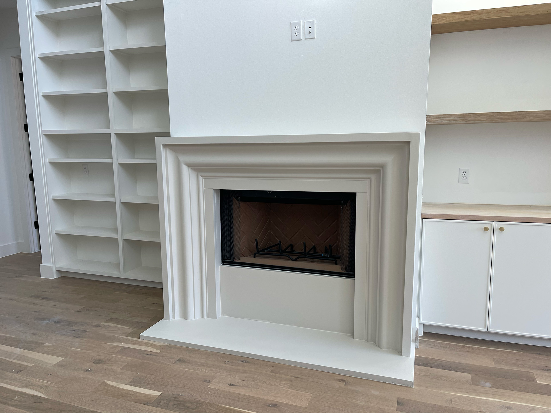 Traditional cast stone fireplace mantel London style Dallas