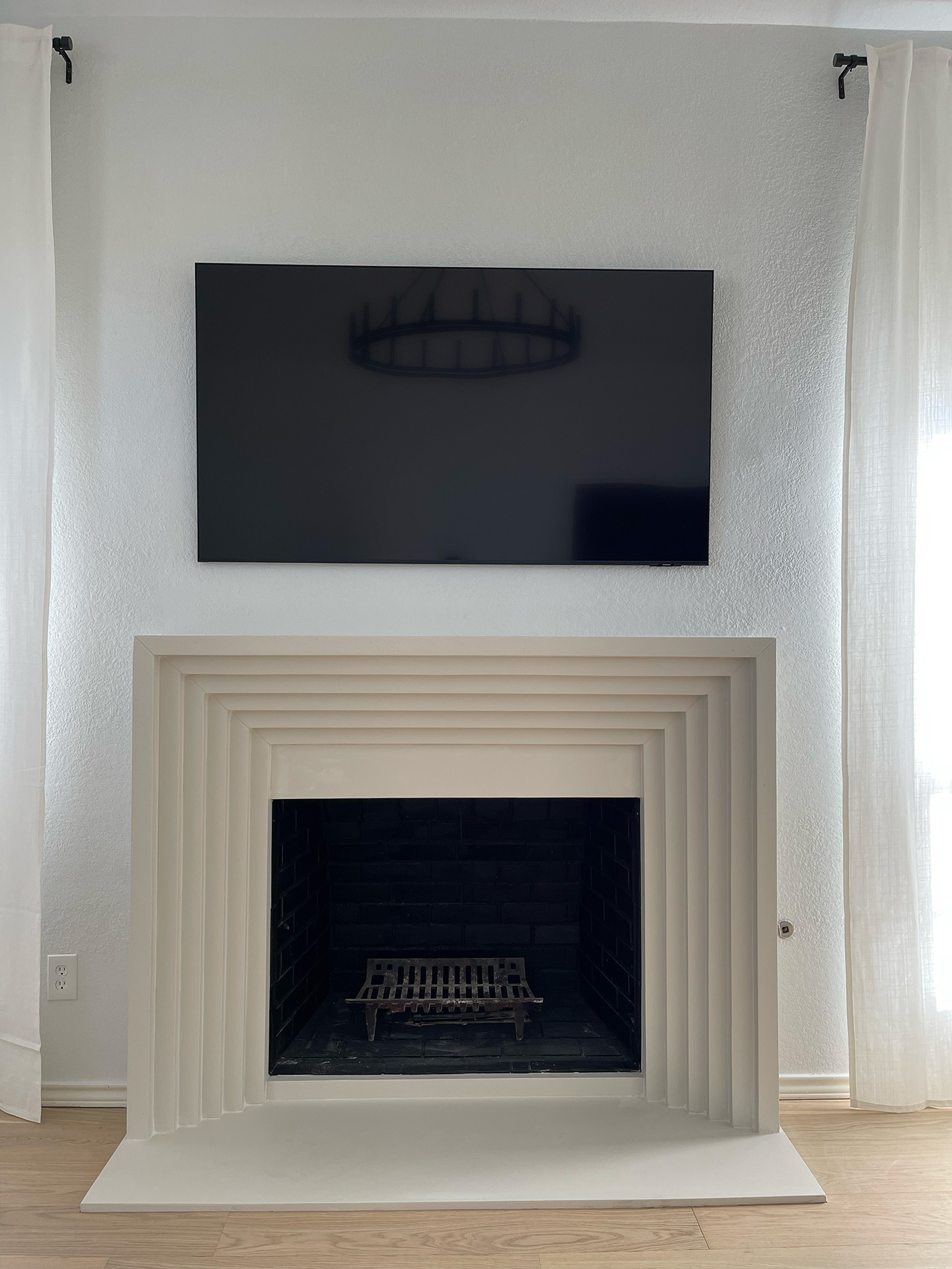 Cast stone fireplace surround Minerva design Dallas