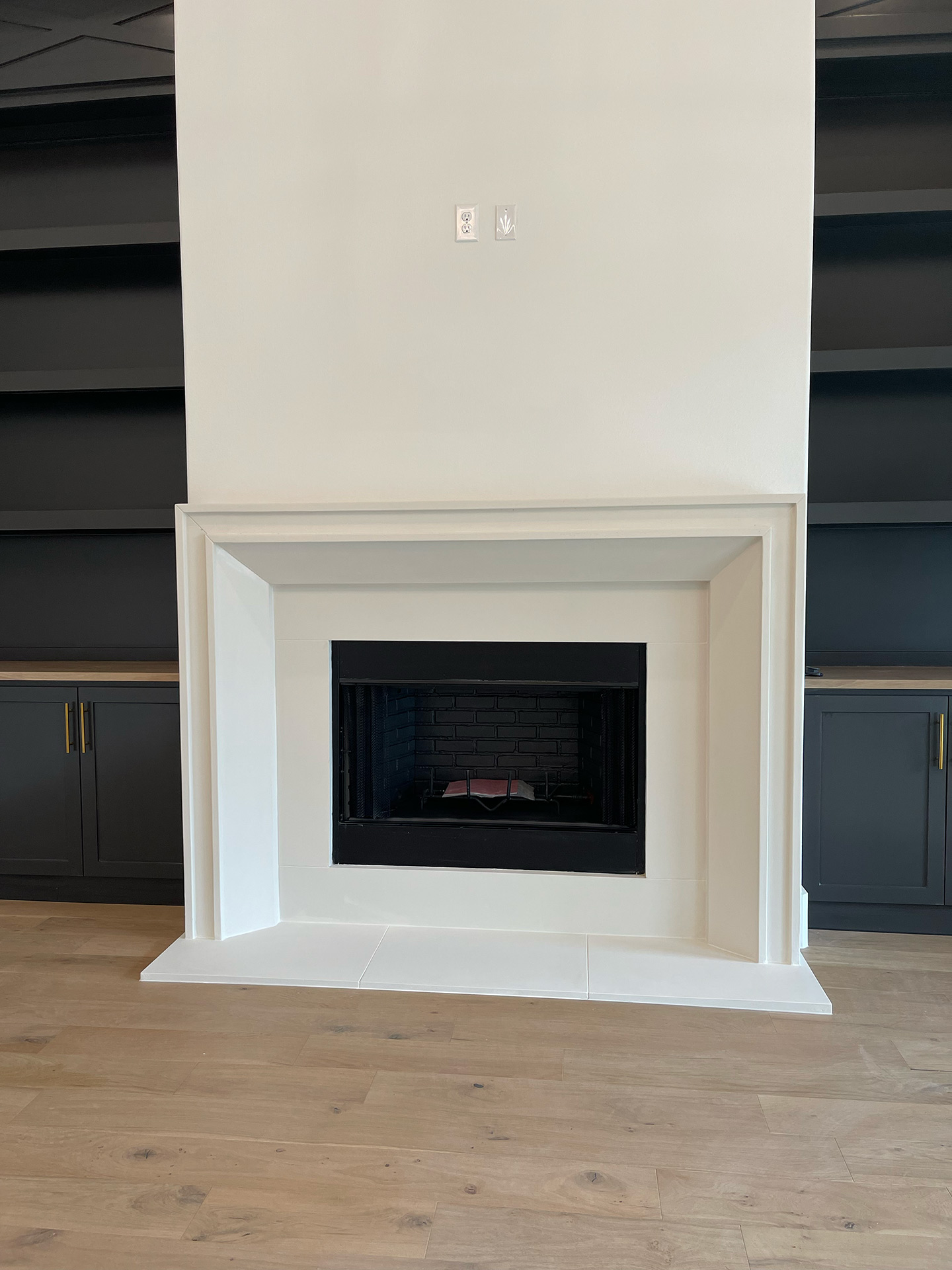 Modern cast stone fireplace Nova style Fort Worth