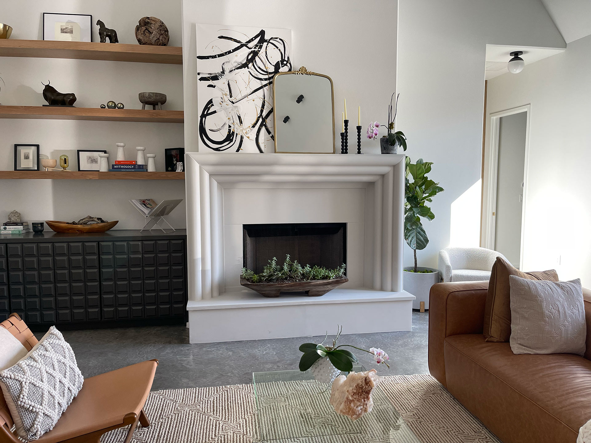 Custom cast stone fireplace Paragon design DFW